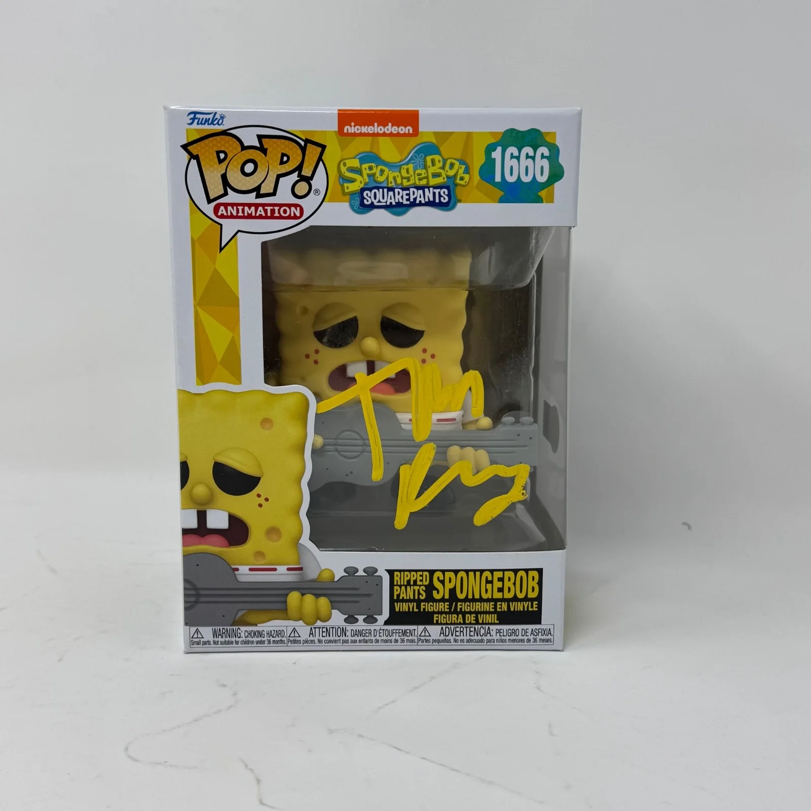 Tom Kenny — Tom Kenny Signed Spongebob Squarepants Ripped Pants Spongebob Funko Pop BAS COA, image 3