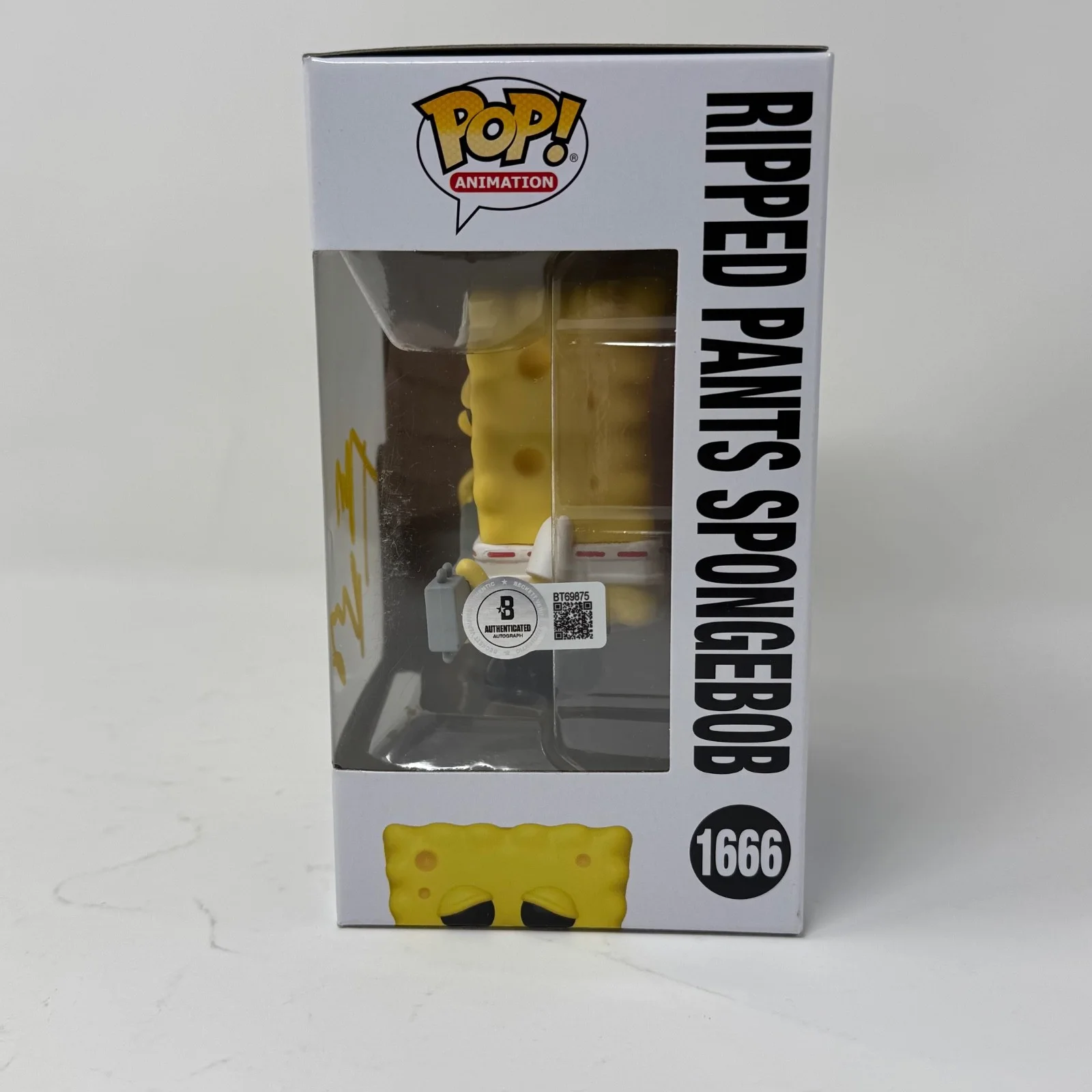 Tom Kenny — Tom Kenny Signed Spongebob Squarepants Ripped Pants Spongebob Funko Pop BAS COA, image 5