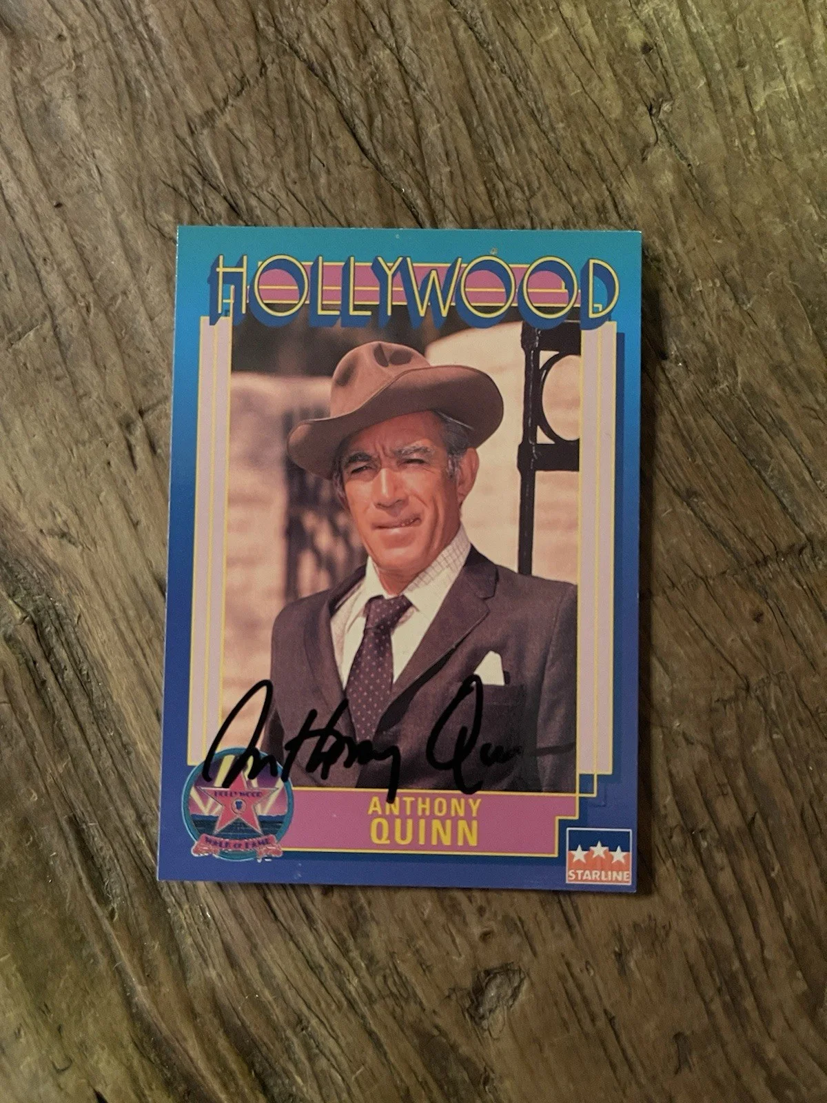 Anthony Quinn — Anthony Quinn, Actor Hand Signed Vintage Trading Card "Lost Command" 1966, image 2