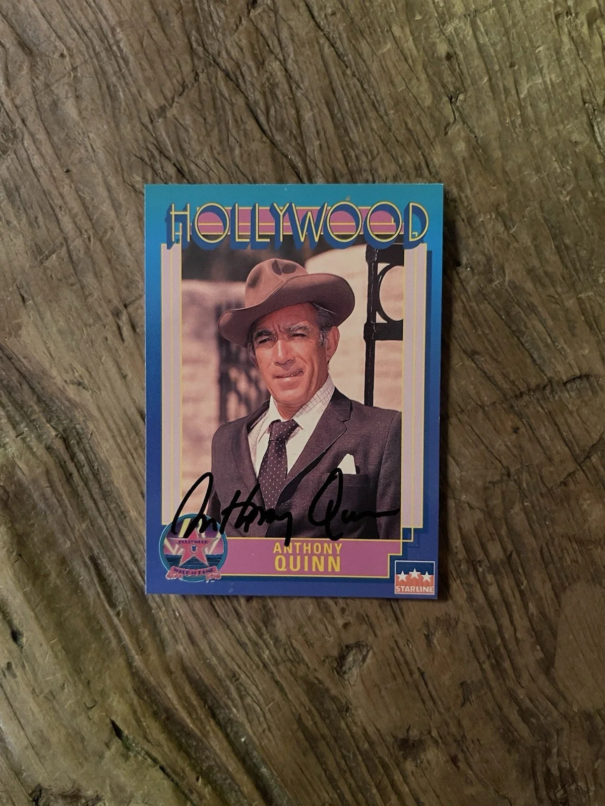 Anthony Quinn — Anthony Quinn, Actor Hand Signed Vintage Trading Card "Lost Command" 1966, image 3