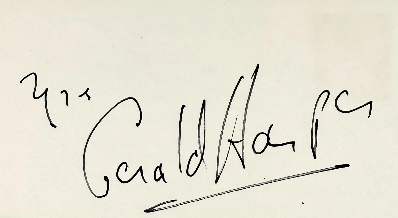 Gerald Harper — GERALD HARPER Signed Autograph 4x6 INDEX CARD GAZETTE Hadleigh Adam Adamant Live, image 2