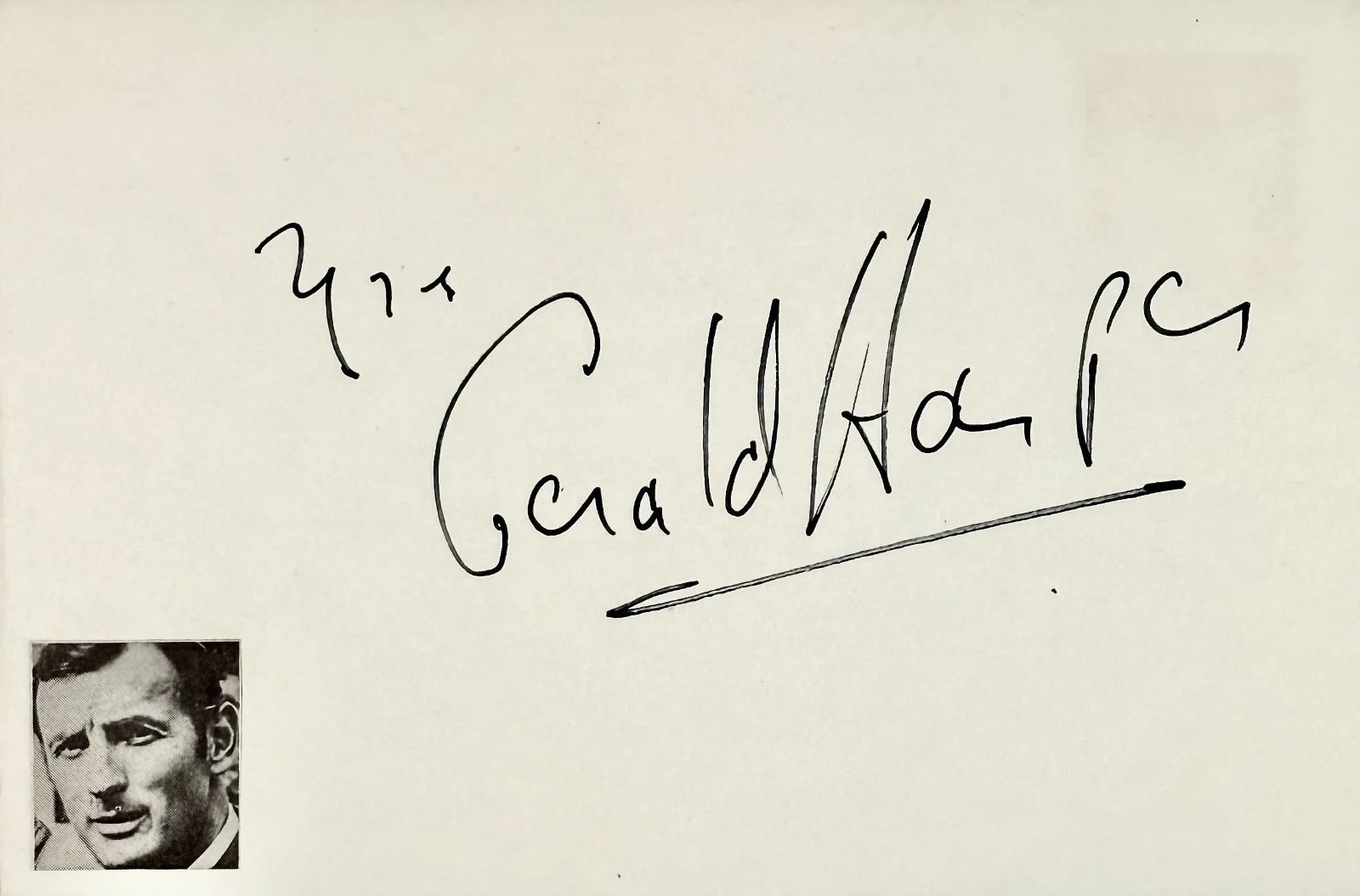 Gerald Harper — GERALD HARPER Signed Autograph 4x6 INDEX CARD GAZETTE Hadleigh Adam Adamant Live, image 4