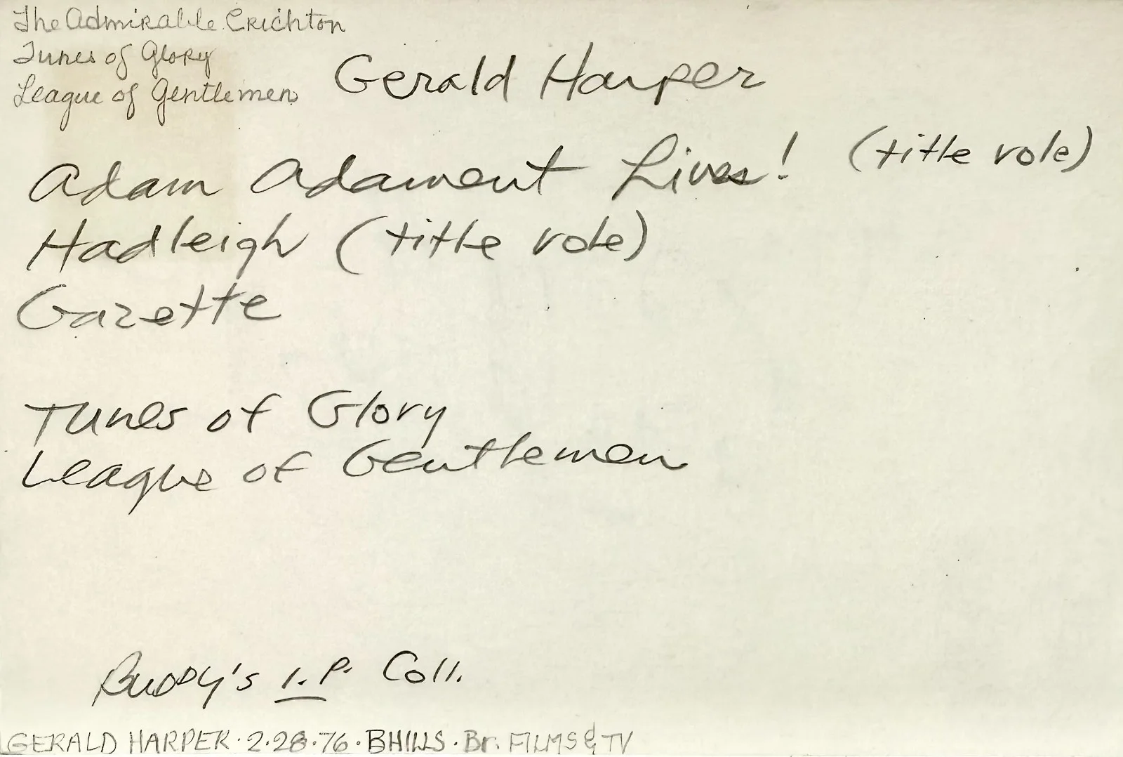 Gerald Harper — GERALD HARPER Signed Autograph 4x6 INDEX CARD GAZETTE Hadleigh Adam Adamant Live, image 5