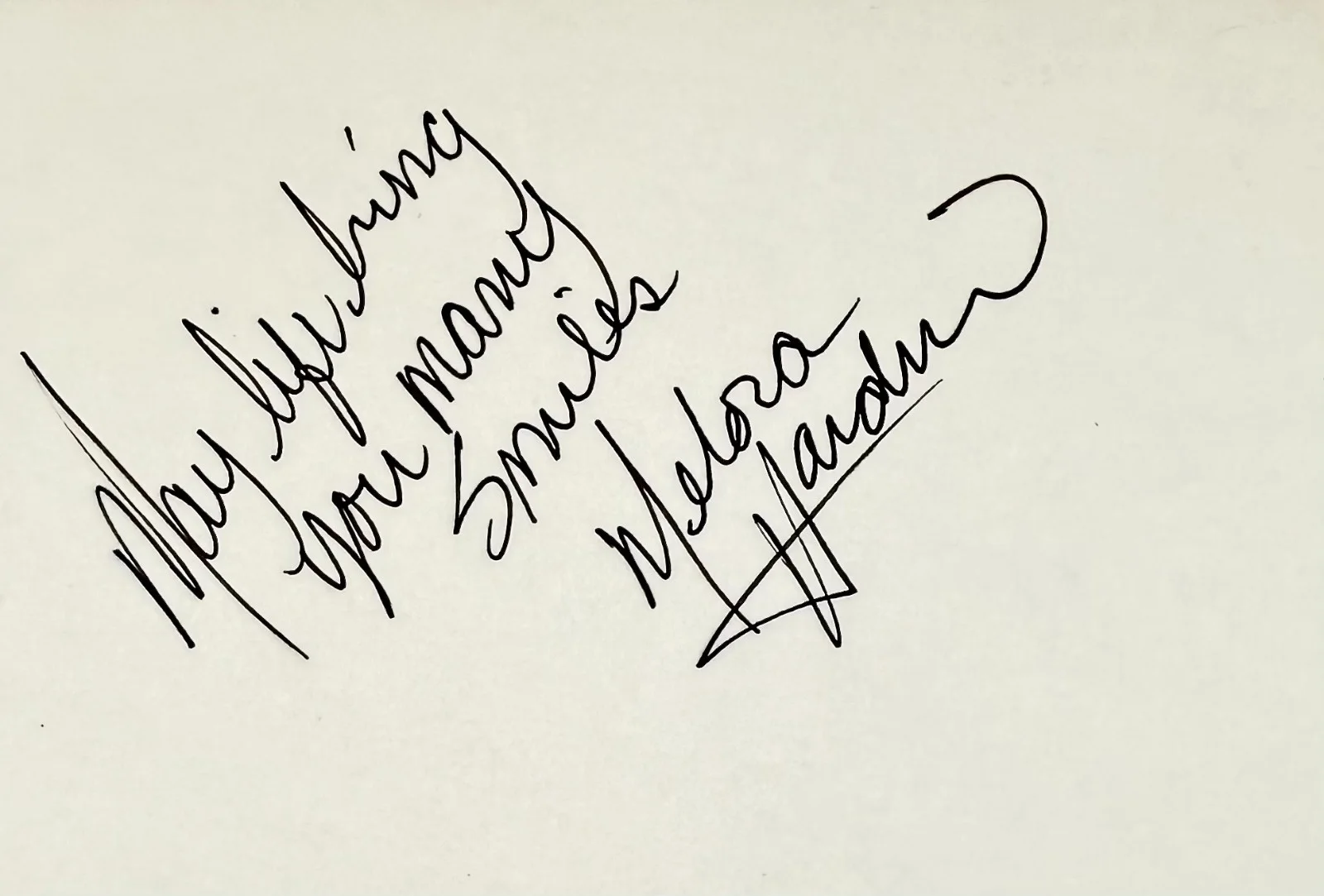 Melora Hardin — MELORA HARDIN Signed Autographed 4x6 INDEX CARD Absolute Power The Office MONK, image 2