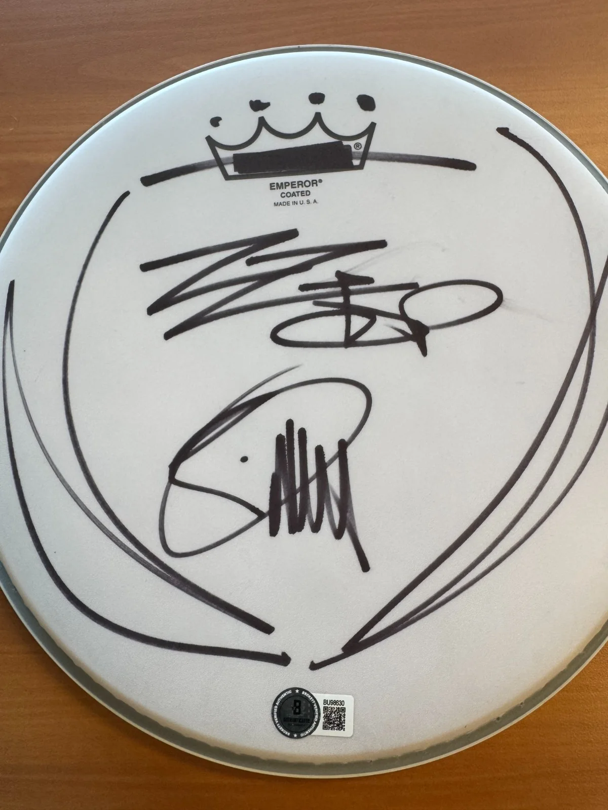 Billy Gibbons ZZ Top HOF Signed Autographed 10" Drumhead Drum Head Beckett COA, изображение 2