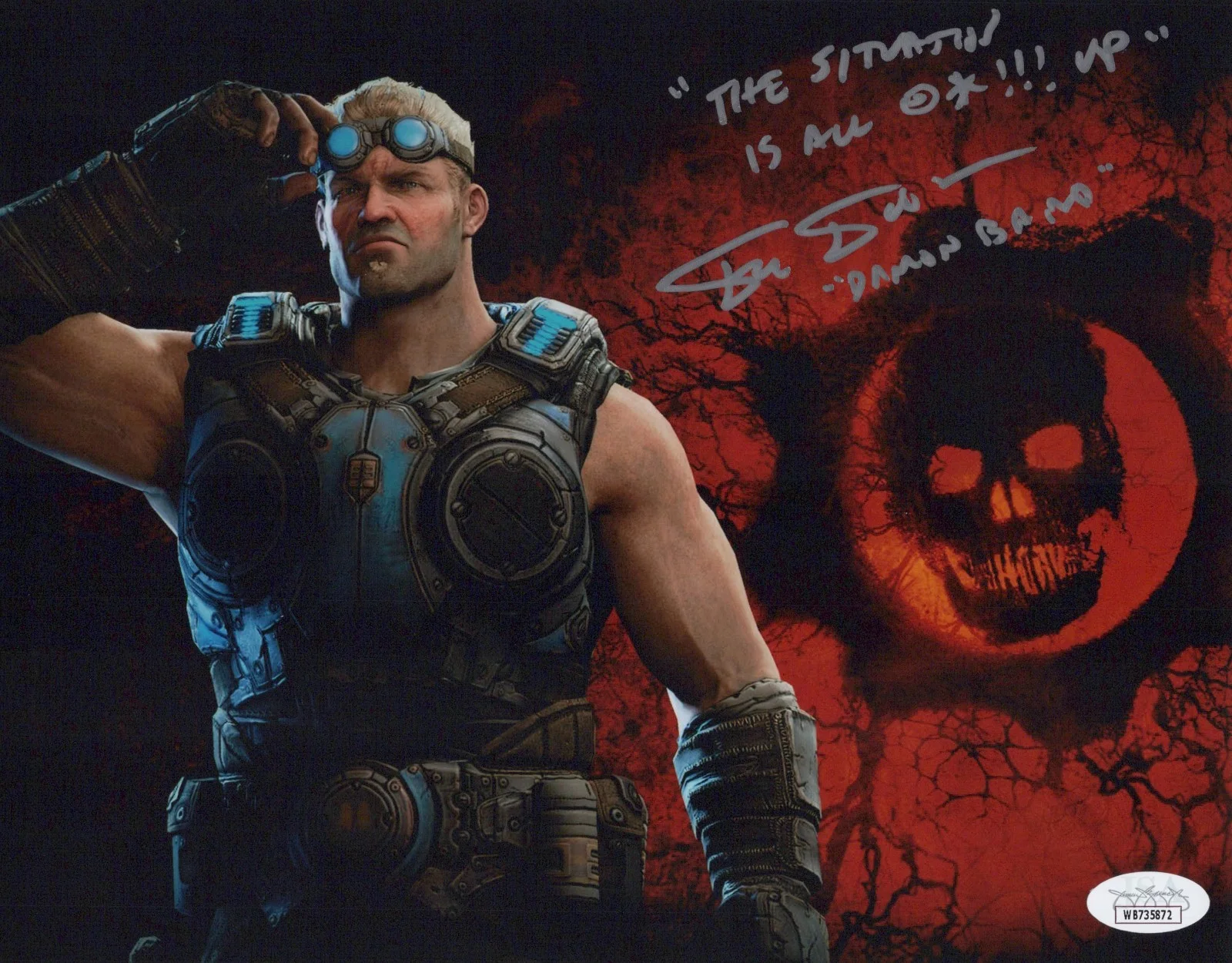 Fred Tatasciore — Fred Tatasciore Signed 8x10 Gears of War "Damon Baird" Autograph Photo JSA COA