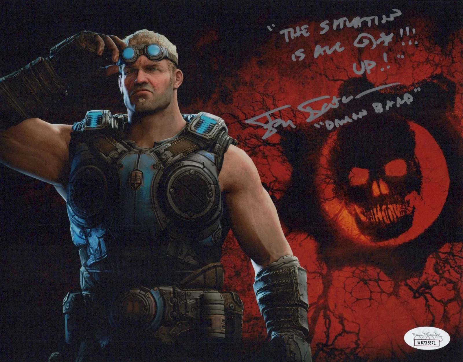 Fred Tatasciore — Fred Tatasciore Signed 8x10 Gears of War "Damon Baird" Autograph Photo JSA COA