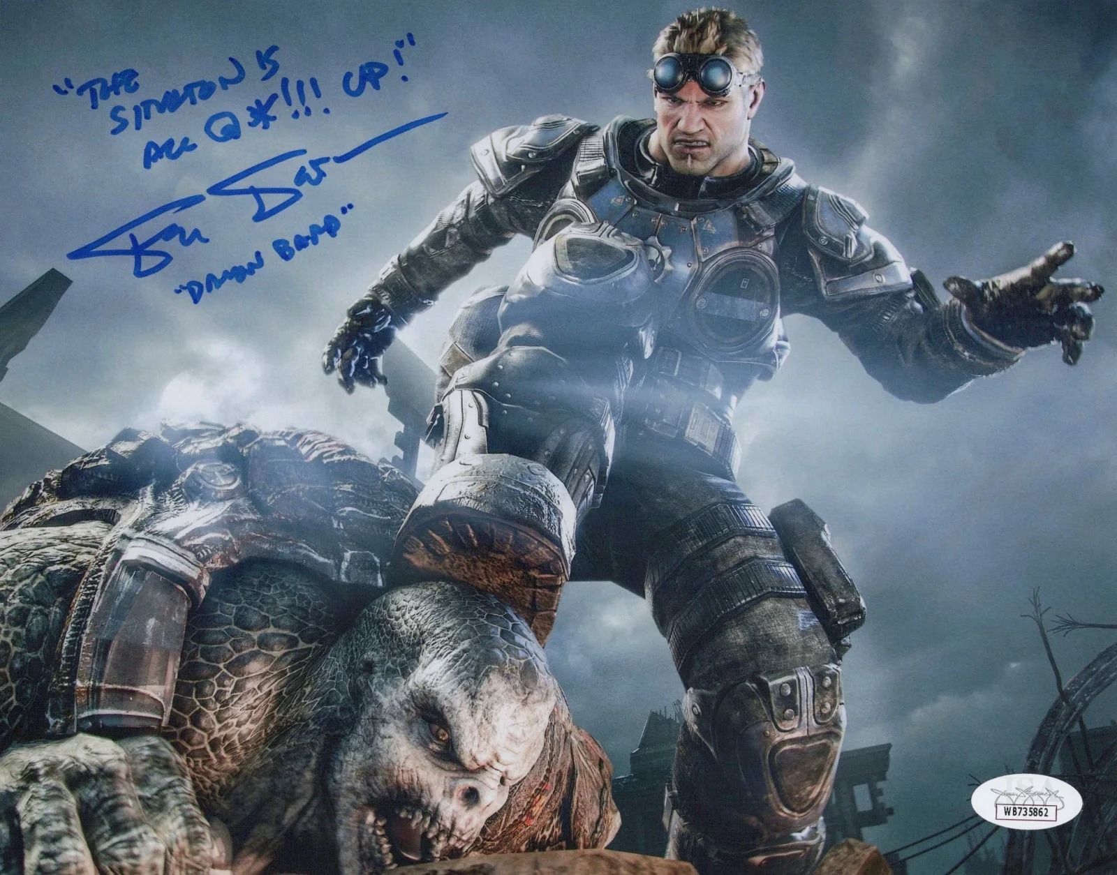 Fred Tatasciore — Fred Tatasciore Signed 8x10 Gears of War "Damon Baird" Autograph Photo JSA COA