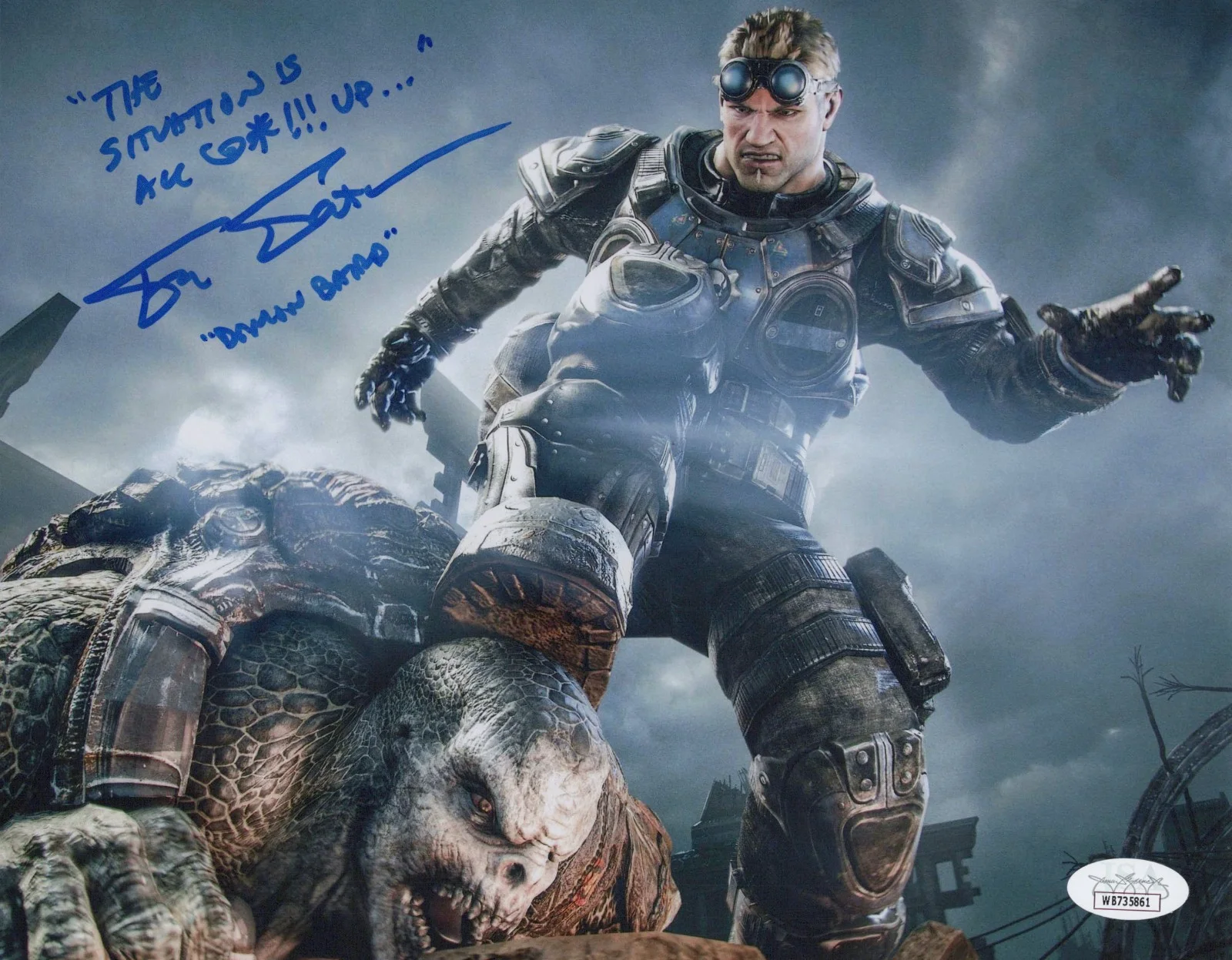 Fred Tatasciore — Fred Tatasciore Signed 8x10 Gears of War "Damon Baird" Autograph Photo JSA COA