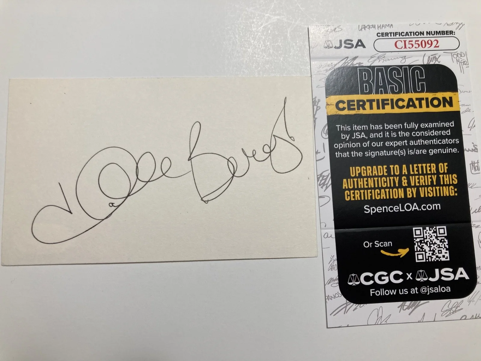 HALLE BERRY — HALLE BERRY signed 3x5 card "MONSTER'S BALL", "DIE ANOTHER DAY" JSA #CI55092
