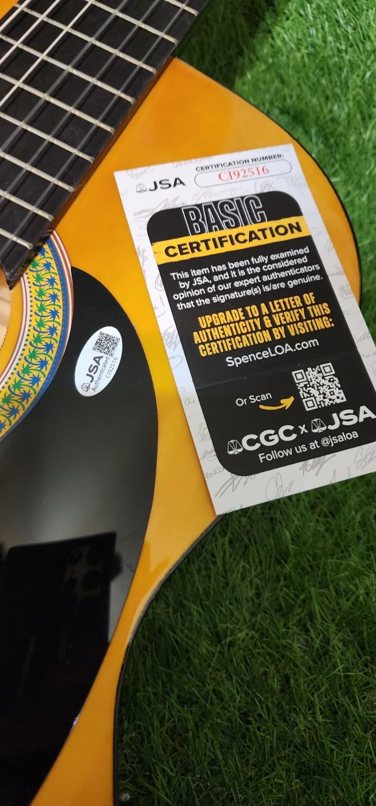 Ivan Cornejo new palmer acoustic guitar signed jsa autograph mirada dañado music, изображение 2