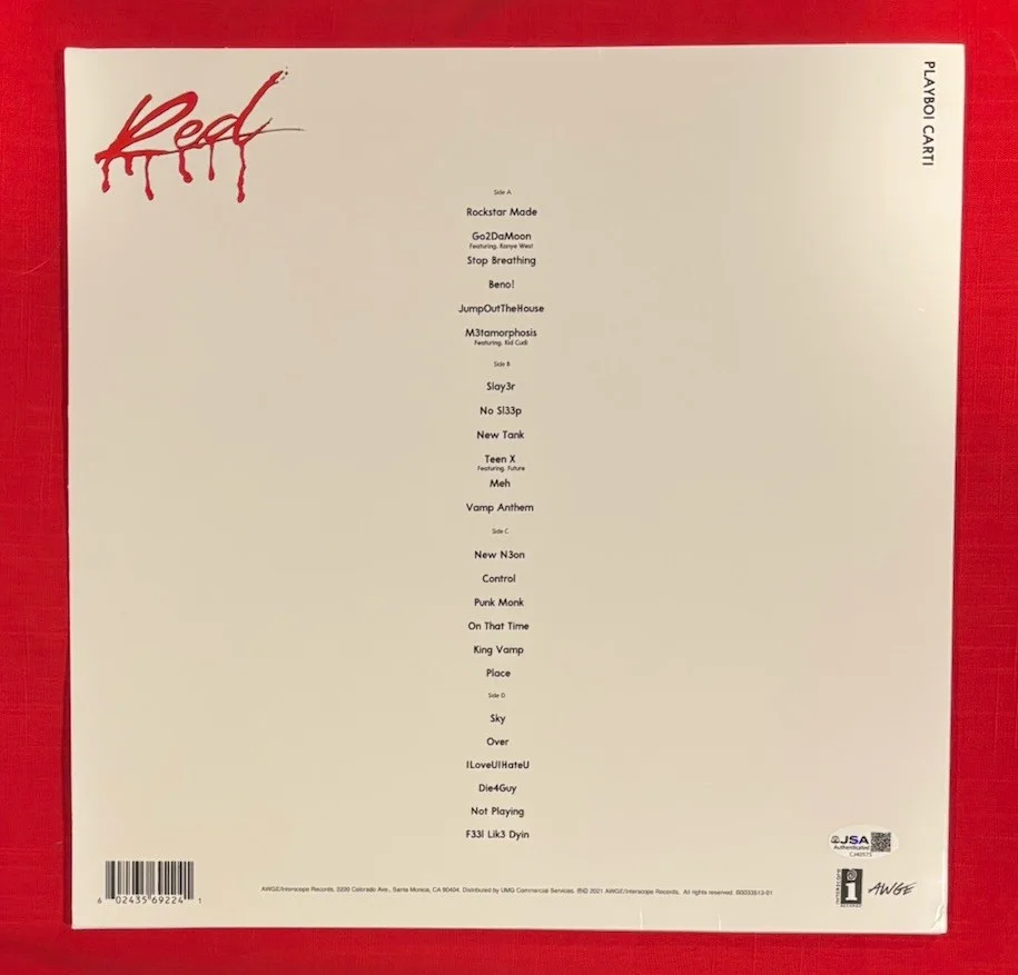 Playboi Carti WHILE LOTTA RED Vinyl Album Hip Hop Music Autographed Signed JSA, изображение 3