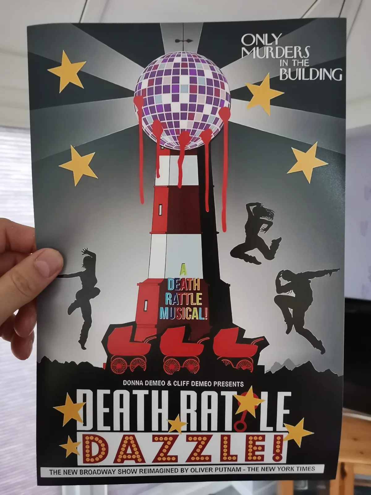 Only Murders In The Building Death Rattle Dazzle Musical Comedy Poster, изображение 3