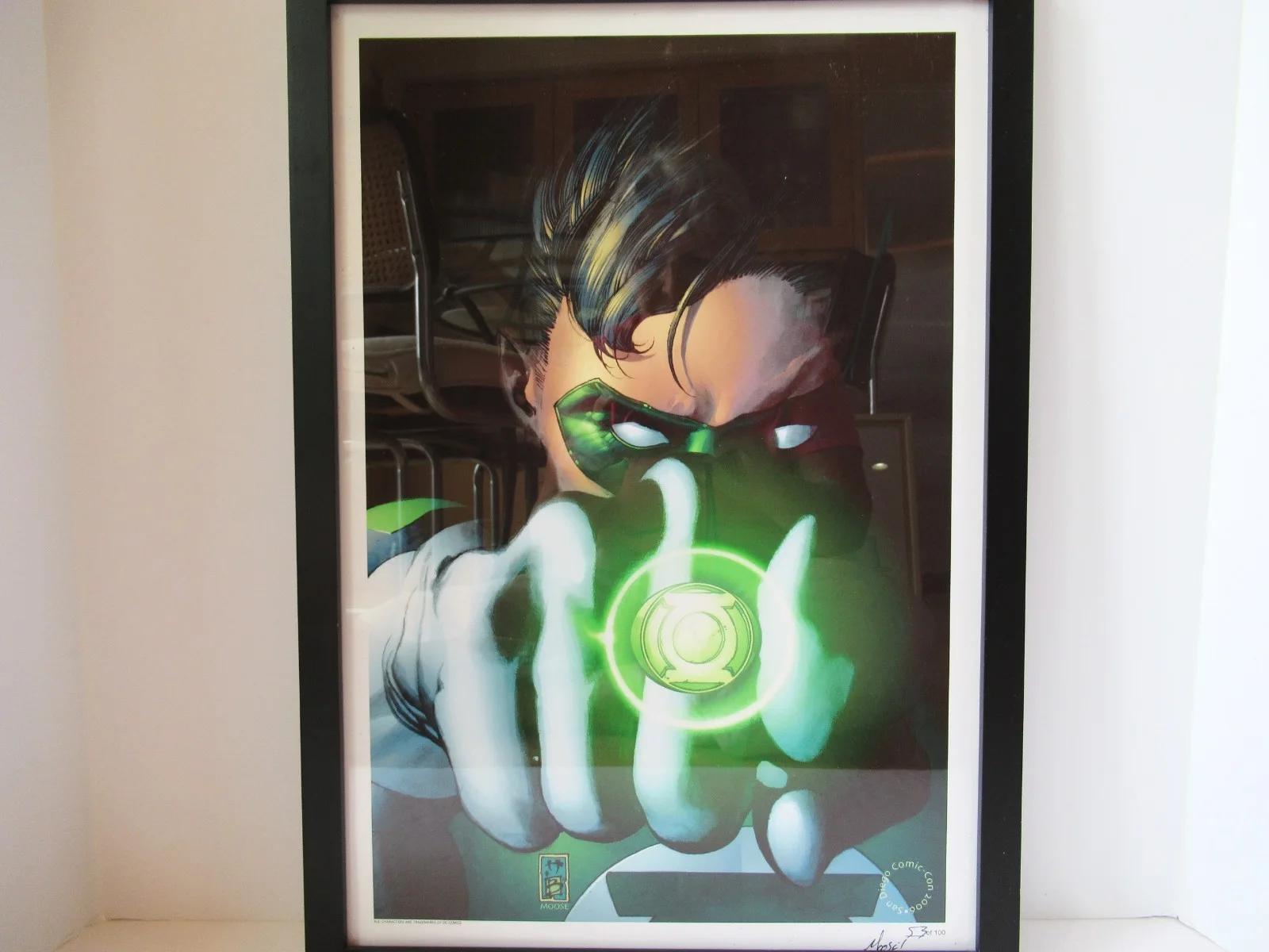 Moose — Green Hornet Framed Graphic Signed "Moose" Numbered Poster ComicCon 2006 #53/100, image 2