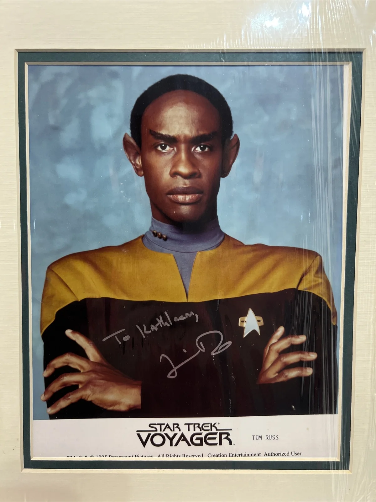 Tim Russ — Tim Russ "Tuvok" signed 8"X10" Photo STAR TREK VOYAGER Autograph Matted, изображение 2