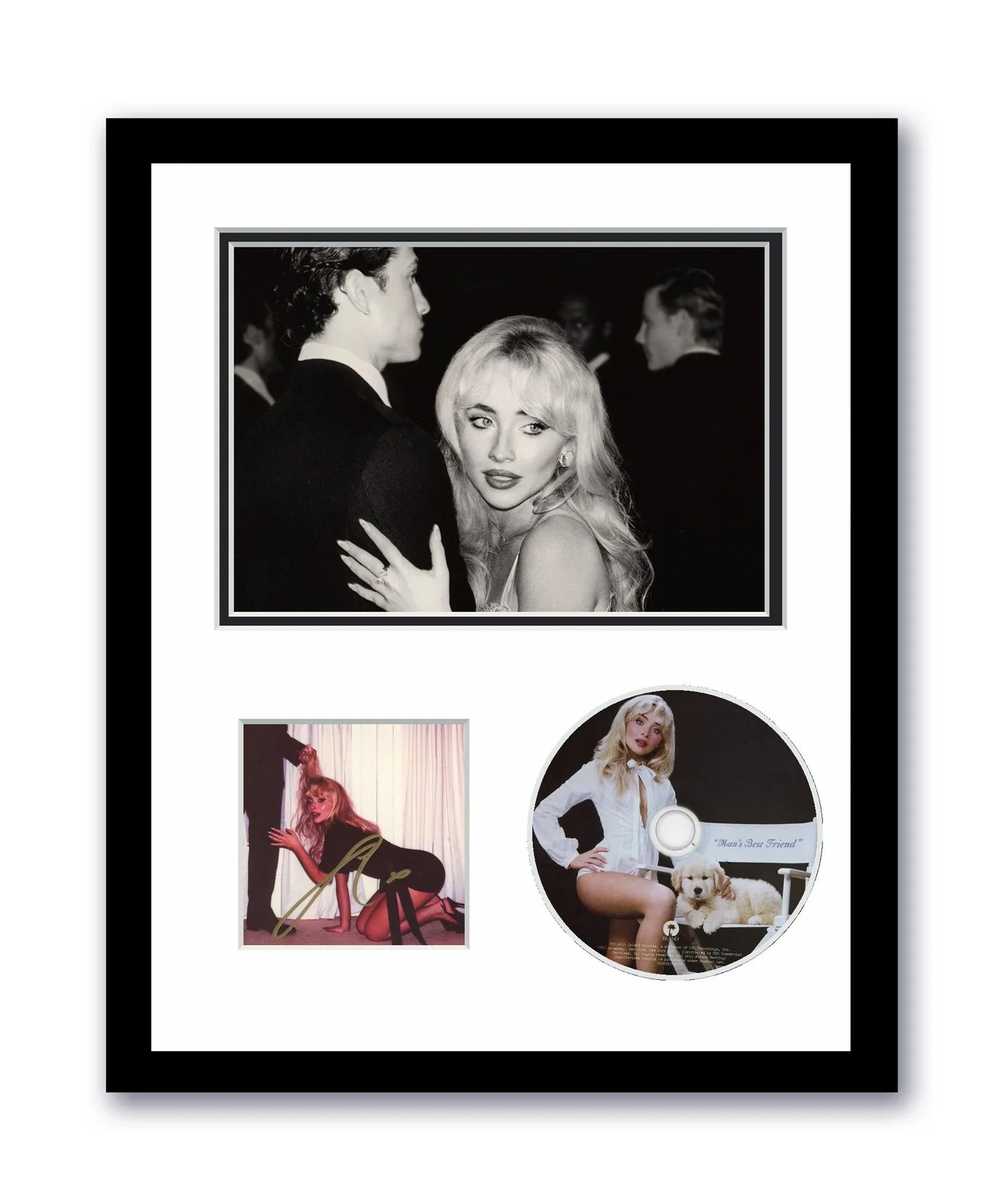 Sabrina Carpenter — Sabrina Carpenter Autographe 11x14 Custom Framed CD Photo Man's Best Friend ACOA
