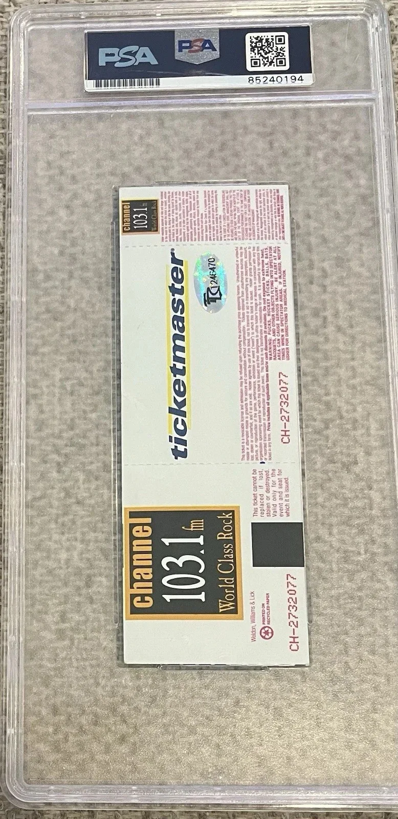 Ace Frehley KISS Signed 2000 Ticket Full Signature Autograph PSA/DNA, изображение 2