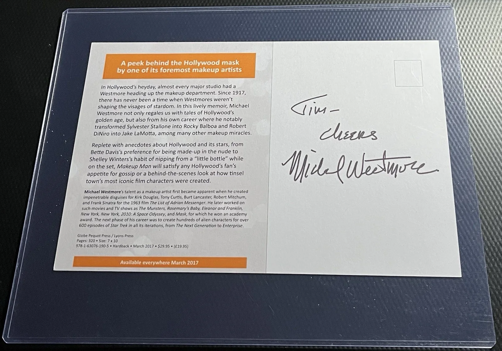 Michael Westmore aka The Makeup Man Considered the GOAT by Many w/ Top Load, COA, изображение 4
