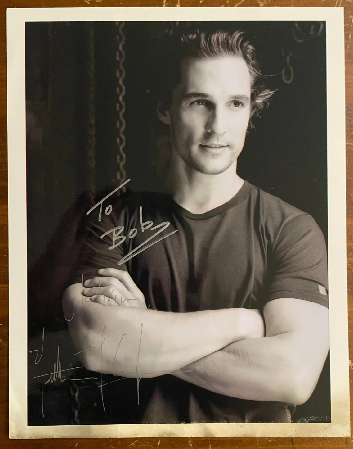 Matthew McConaughey — Matthew McConaughey Signed RP Autograph 8x10 B&W Glossy Photograph