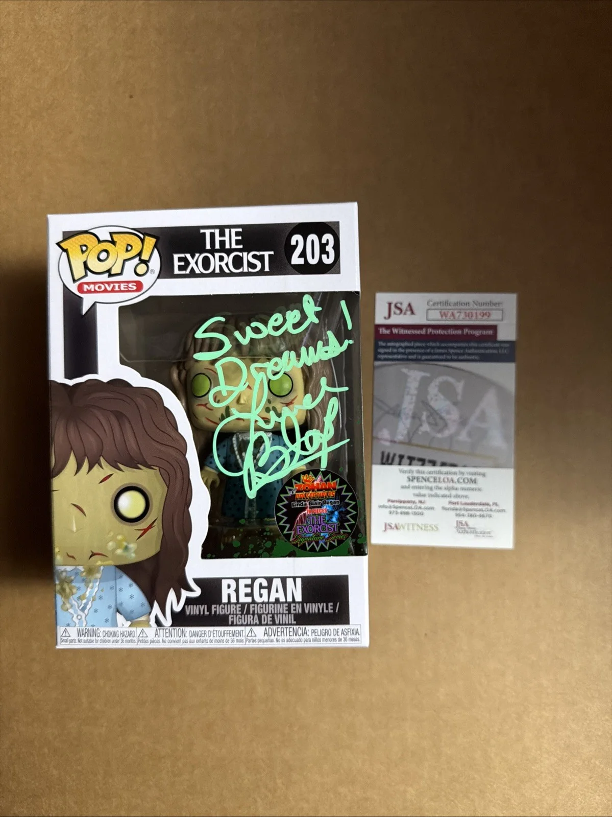 Linda Blair — Linda Blair Signed/Autographed Regan Funko Pop! The Exorcist. JSA Witness COA