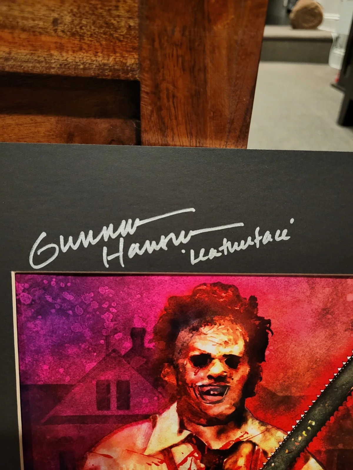 Texas Chainsaw Massacre 11x14 Signed Print Gunnar Hansen RARE Horror Leatherface, изображение 2