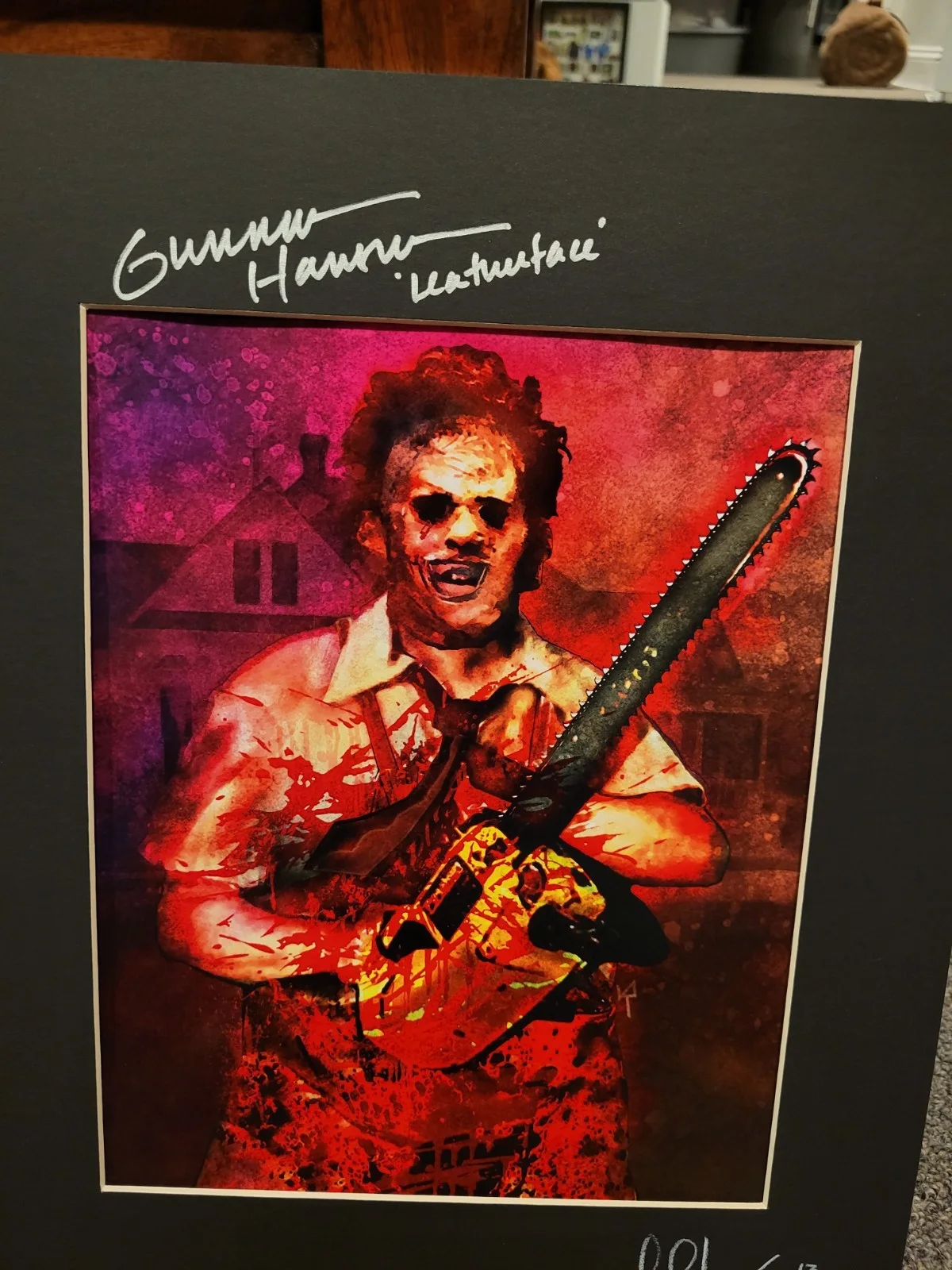 Texas Chainsaw Massacre 11x14 Signed Print Gunnar Hansen RARE Horror Leatherface, изображение 4