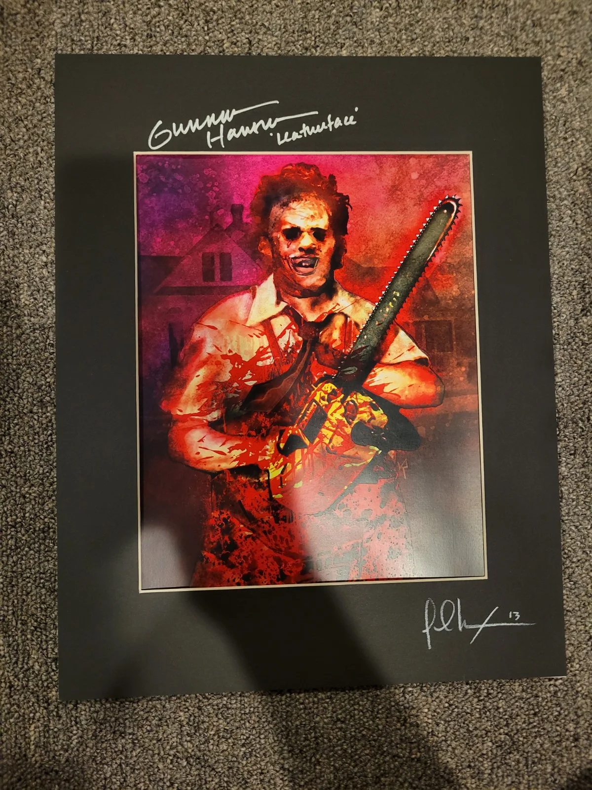 Texas Chainsaw Massacre 11x14 Signed Print Gunnar Hansen RARE Horror Leatherface, изображение 5