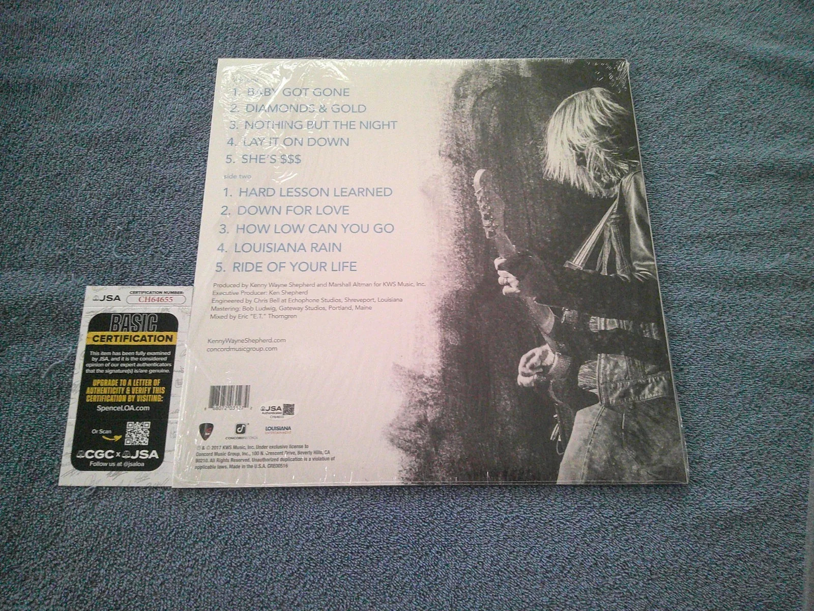 KENNY WAYNE SHEPHERD BAND SIGNED LAY IT DOWN THE LINE VINYL LP JSA COA, image 5