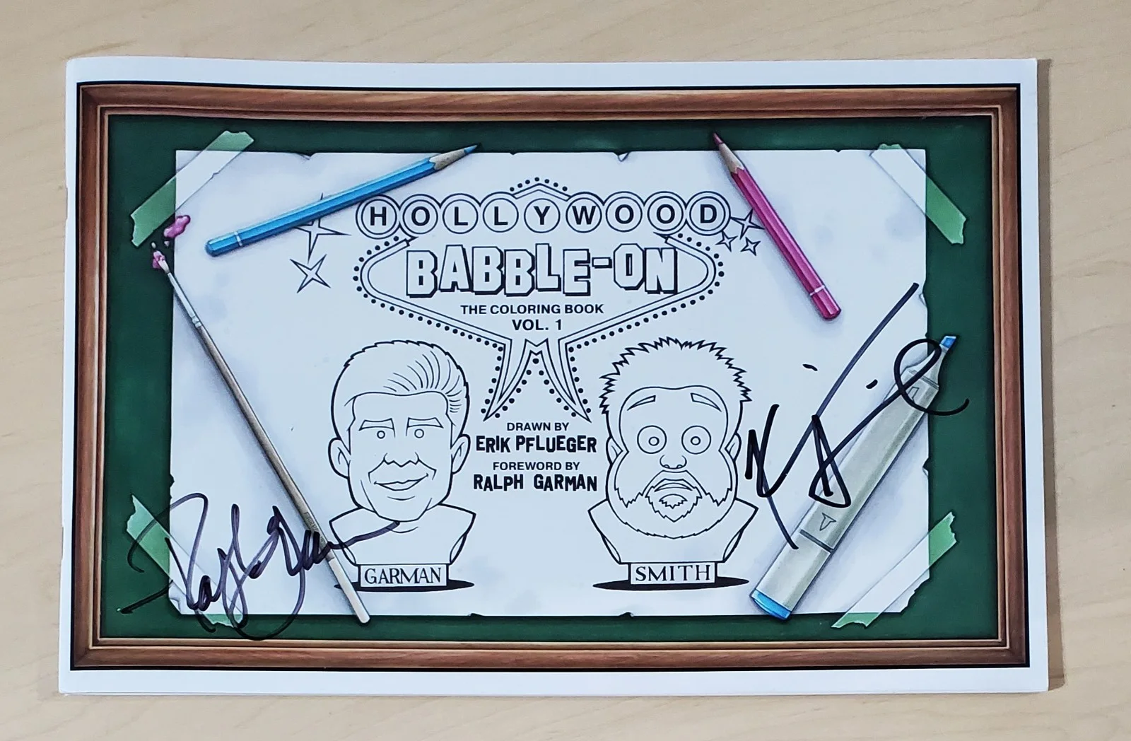 Kevin Smith & Ralph Garman — Autographed Ralph Garman Kevin Smith Hollywood Babble On Adult Coloring Book