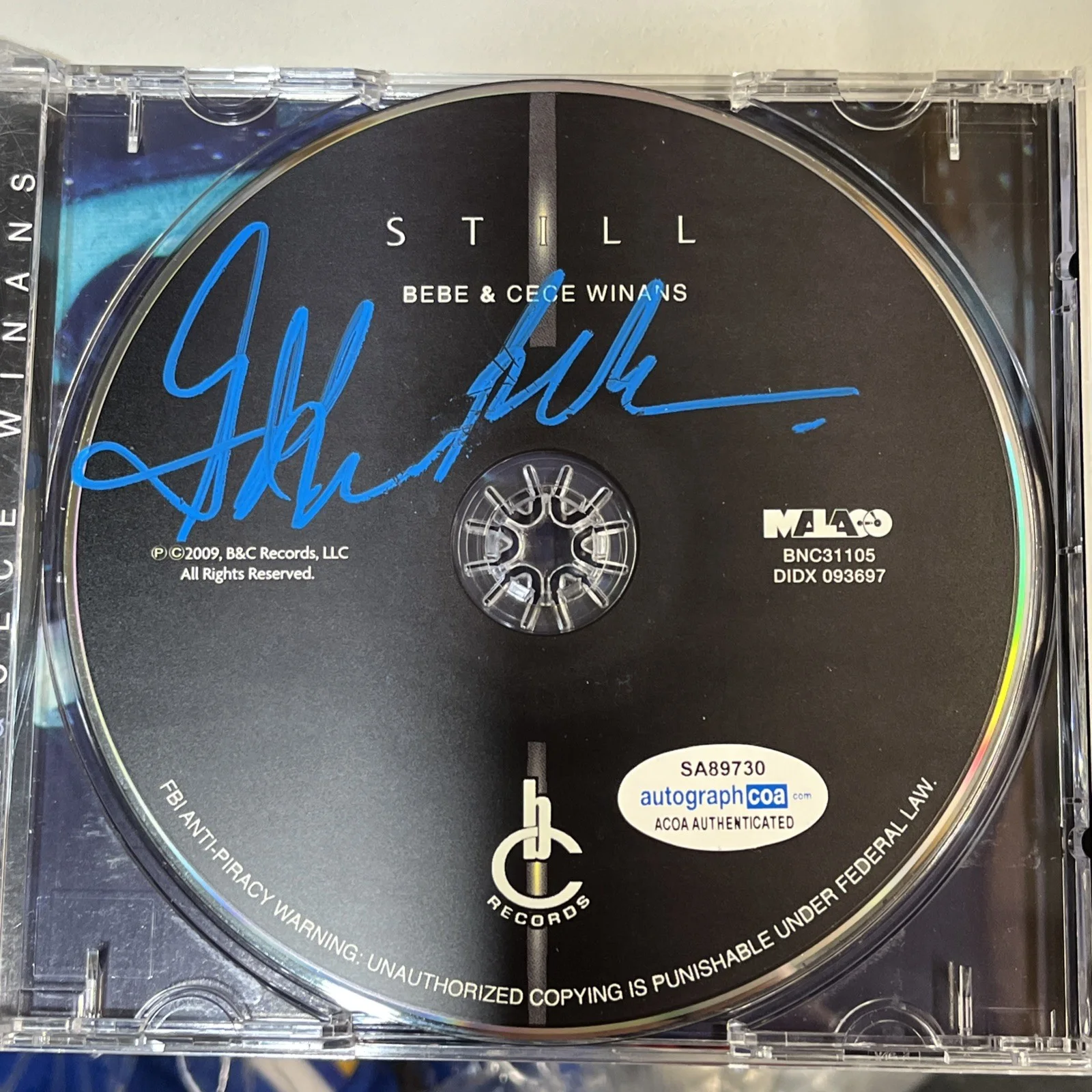 BEBE WINANS SIGNED AUTOGRAPH CD CECE STILL ACOA CERTIFIED, image 2