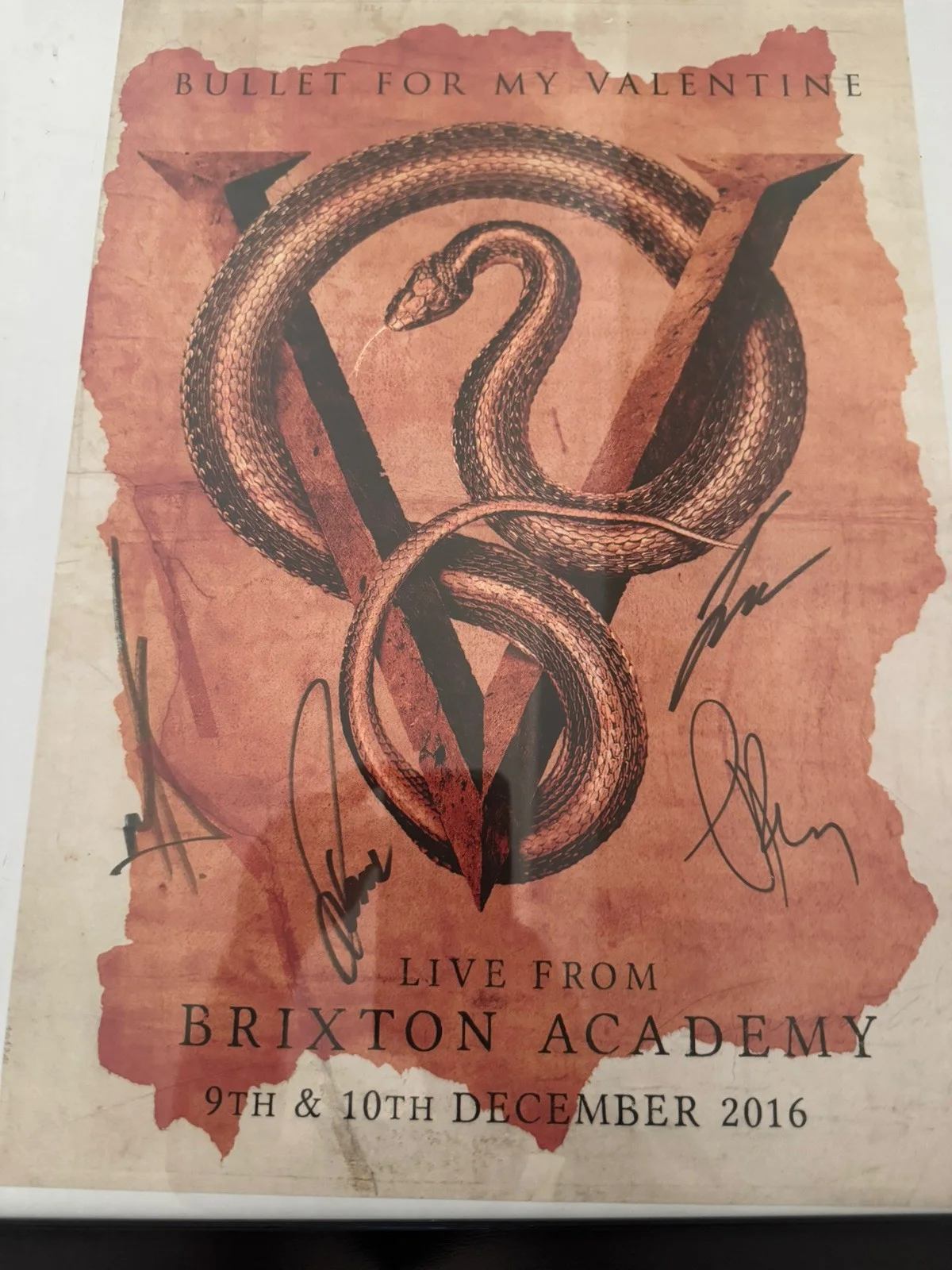 BULLET FOR MY VALENTINE live in Brixton 2016 signed Poster, изображение 3