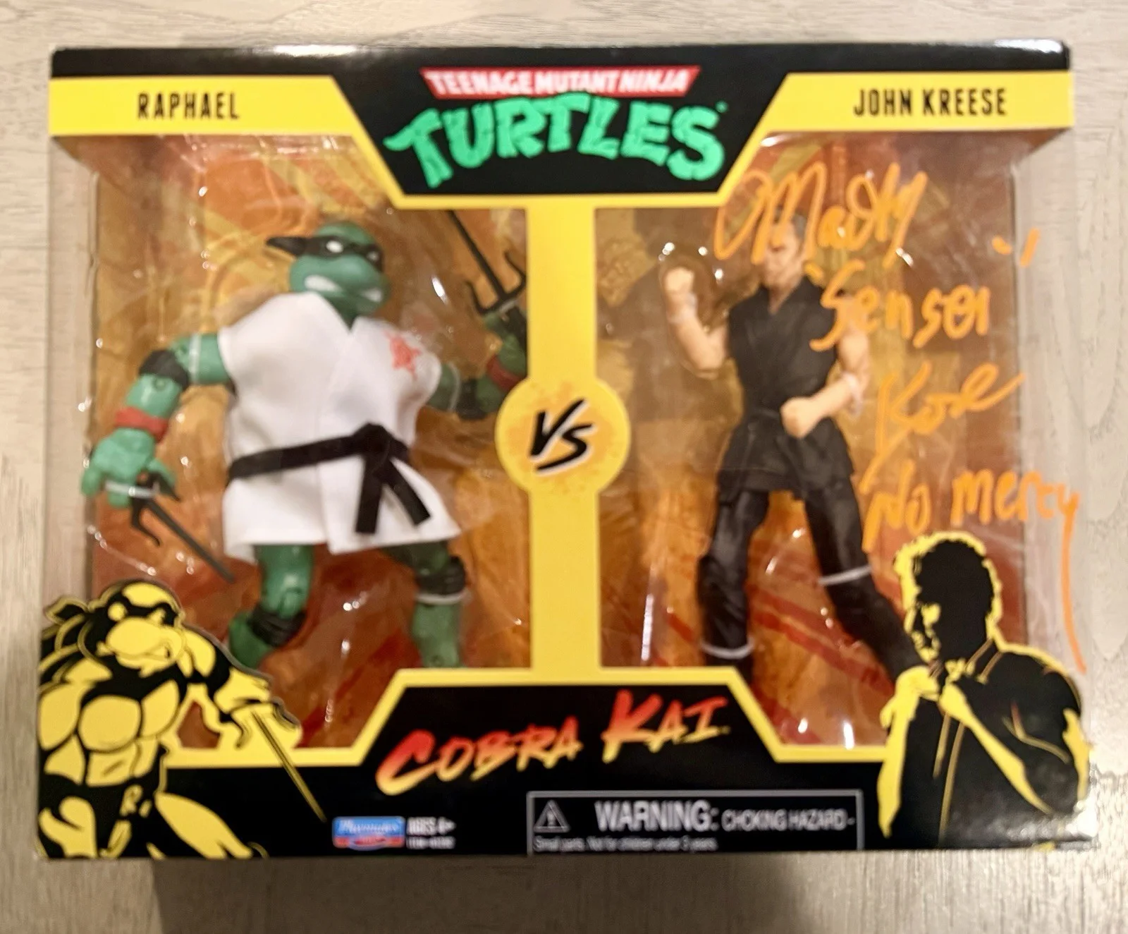 Martin Kove — John Kreese Martin Kove Signed COBRA KAI TMNT Dual Figures WWOC Sticker
