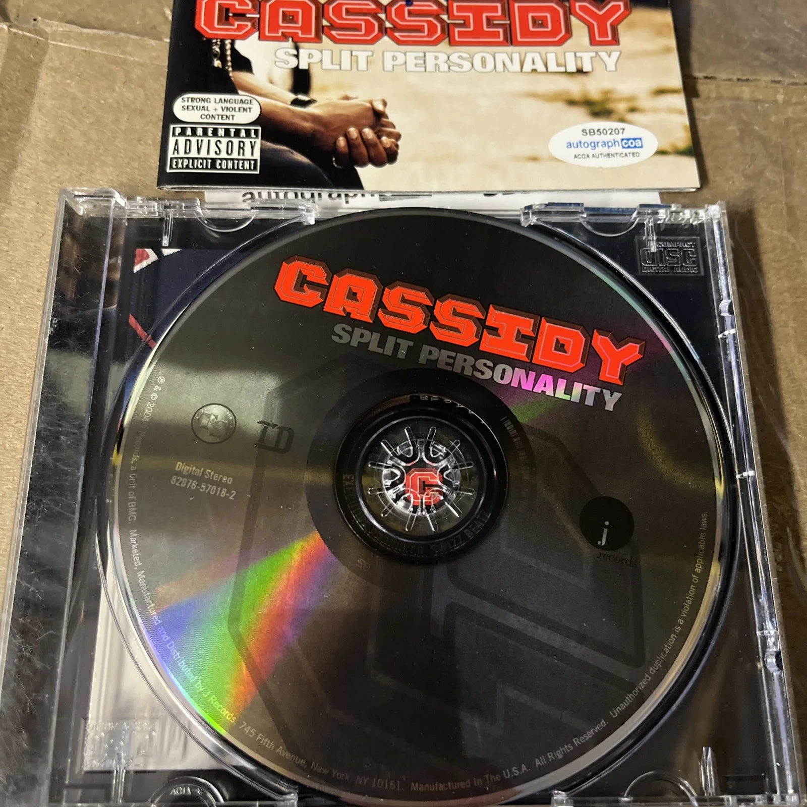RAPPER CASSIDY BARS SIGNED AUTOGRAPHED CD ACOA CERTIFIED Split Personality, image 3