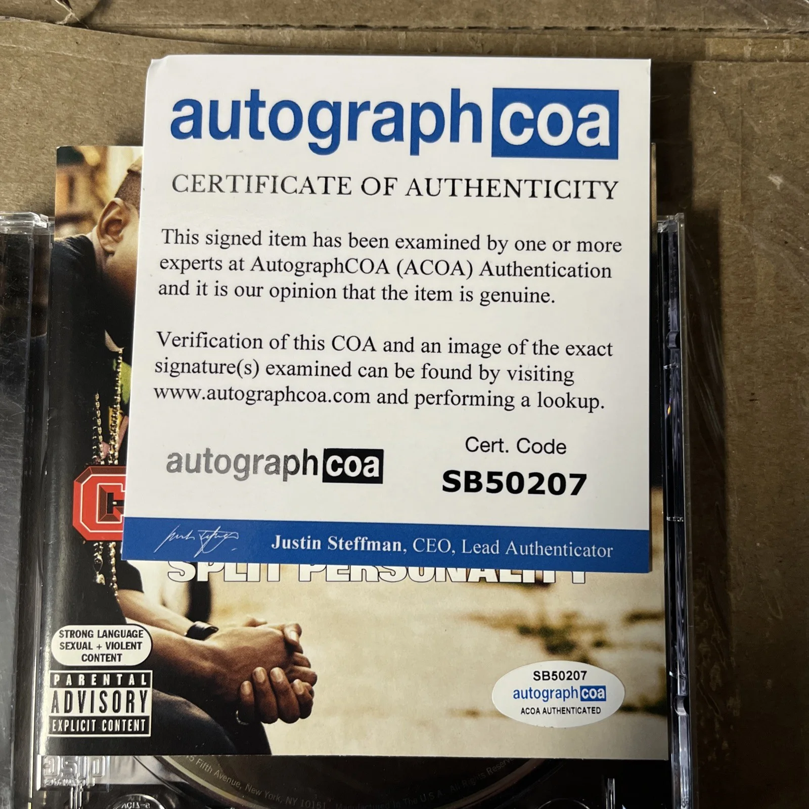 RAPPER CASSIDY BARS SIGNED AUTOGRAPHED CD ACOA CERTIFIED Split Personality, image 4