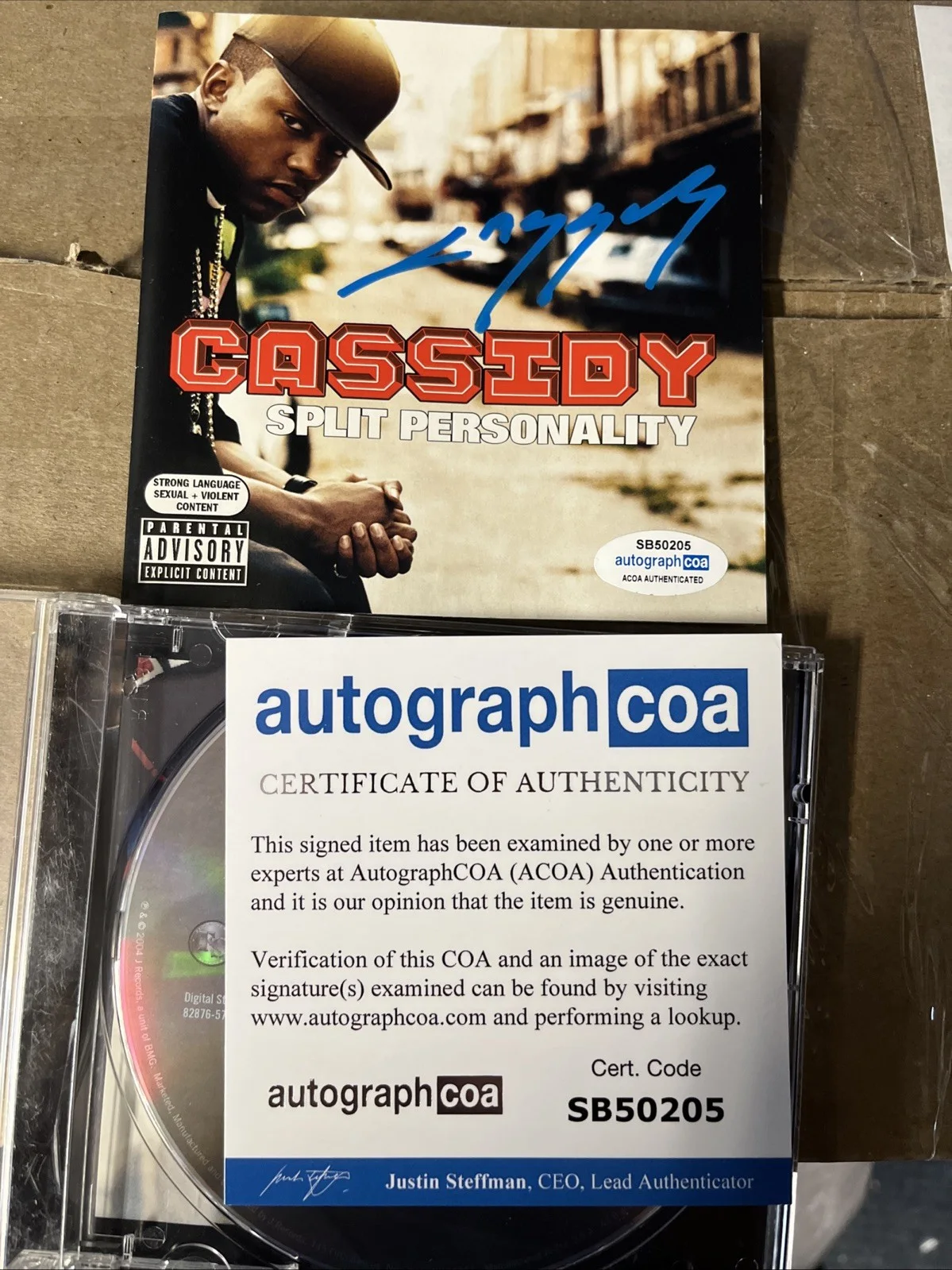RAPPER CASSIDY BARS SIGNED AUTOGRAPHED CD ACOA CERTIFIED Split Personality, image 2