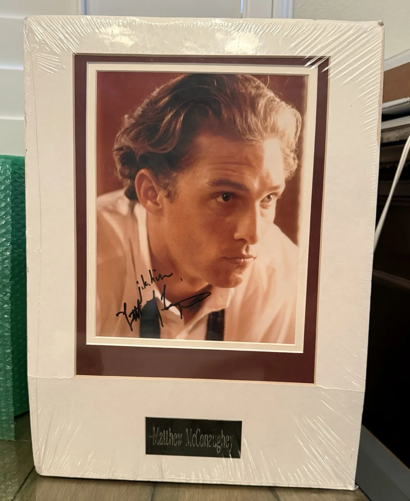 Matthew McConaughey 8x 10 autograph matted COA from the movie Time to Kill 1996, image 2