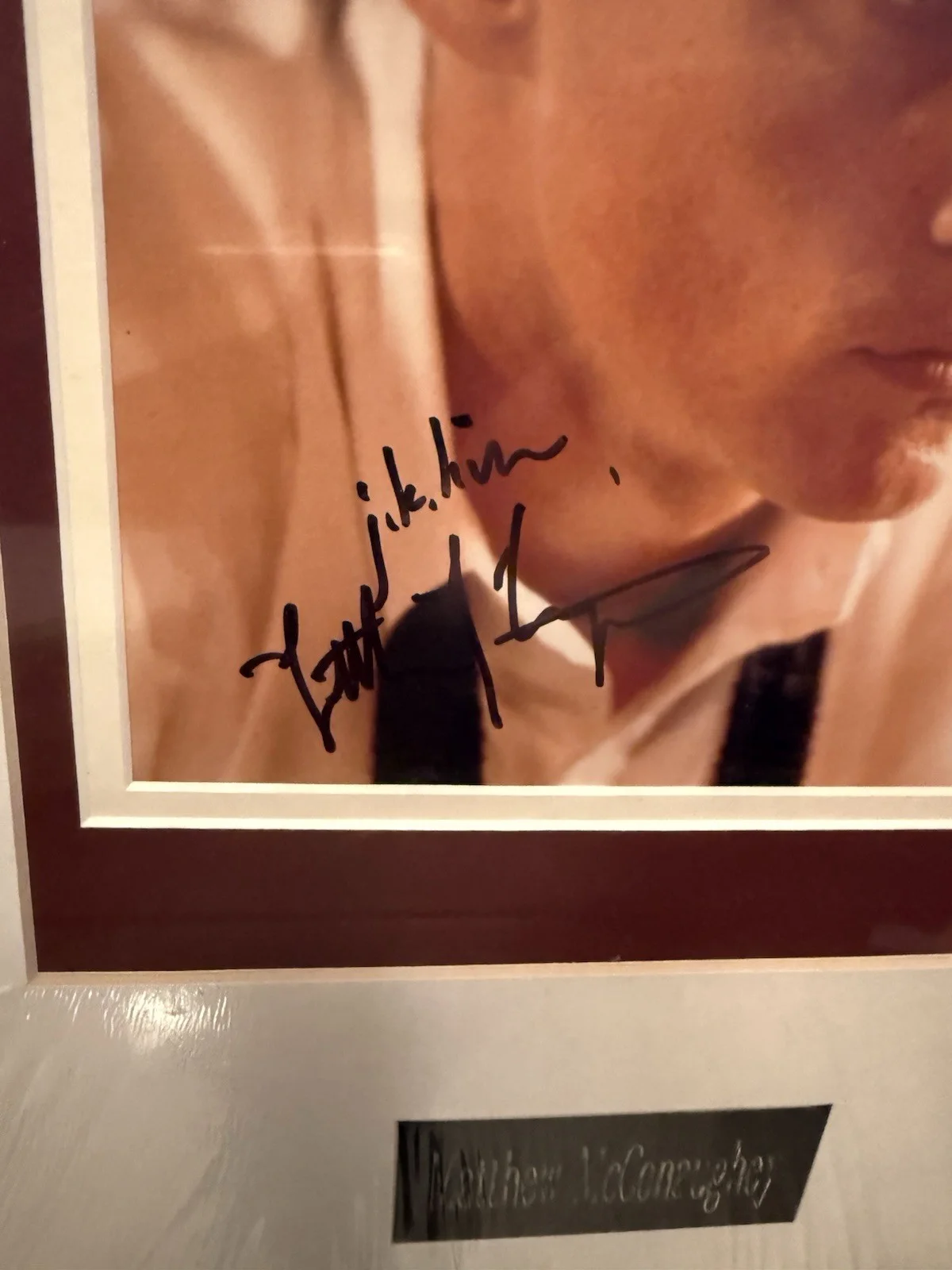 Matthew McConaughey 8x 10 autograph matted COA from the movie Time to Kill 1996, image 3