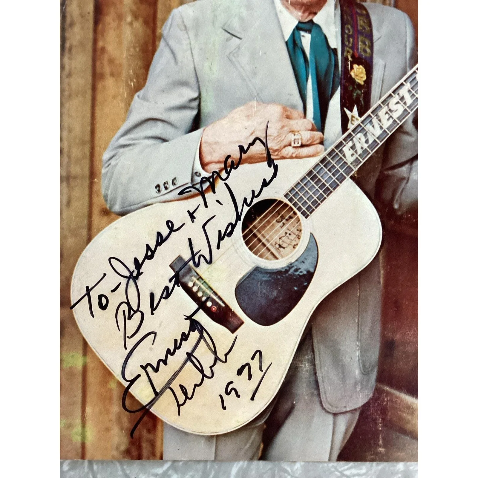 Ernest Tubb Country Western Signed Autograph Signature Photo 8x10 Dedicated 1977, изображение 2