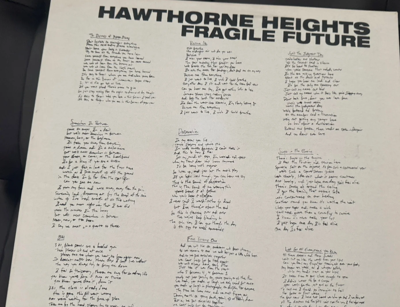 HAWTHORNE HEIGHTS SIGNED AUTOGRAPH X4 FRAGILE FUTURE CANVAS 12/12, image 5
