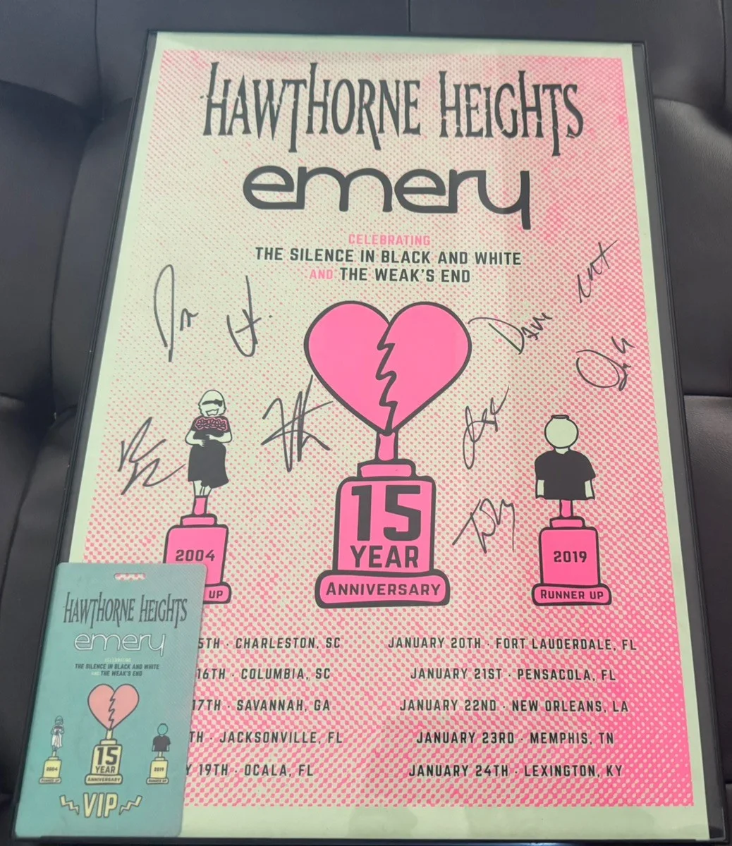 EMERY - Hawthorns Heights VIP Poster SIGNED AUTOGRAPHED with laminate, image 3