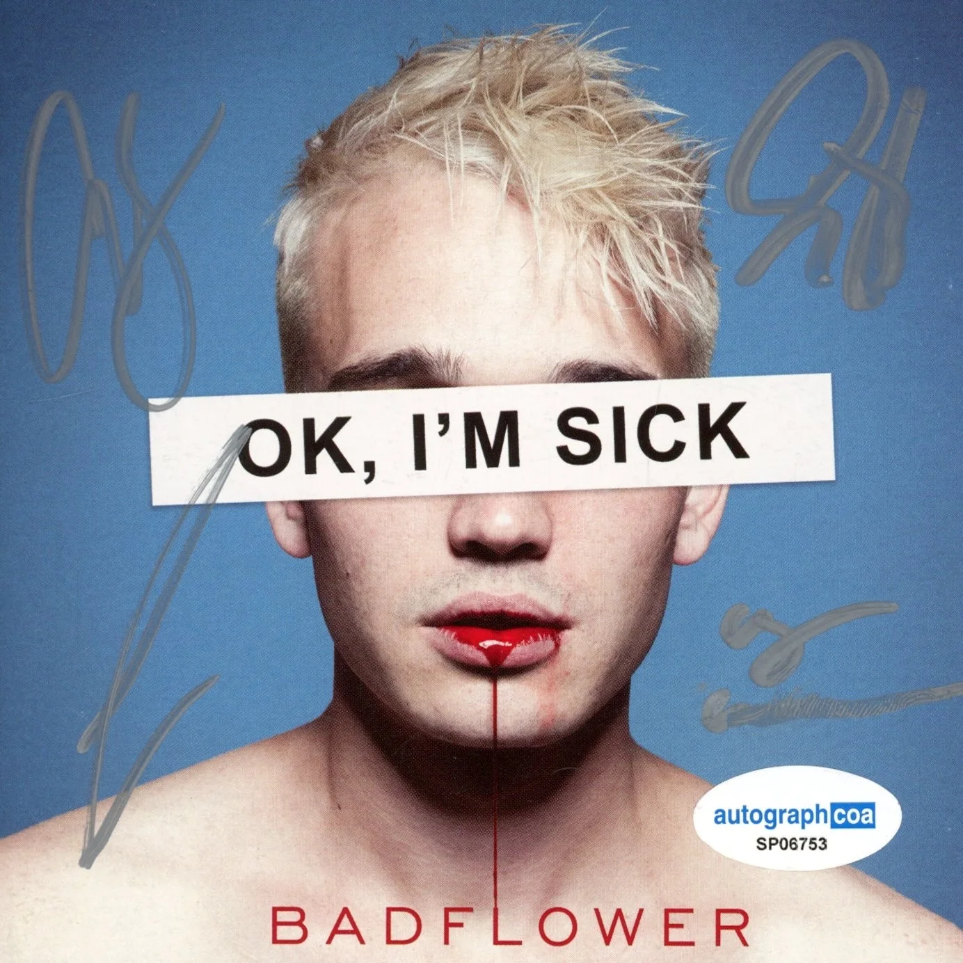 Badflower Signed Autograph OK, I'M SICK CD Framed Josh Katz Full Band ACOA COA, image 2