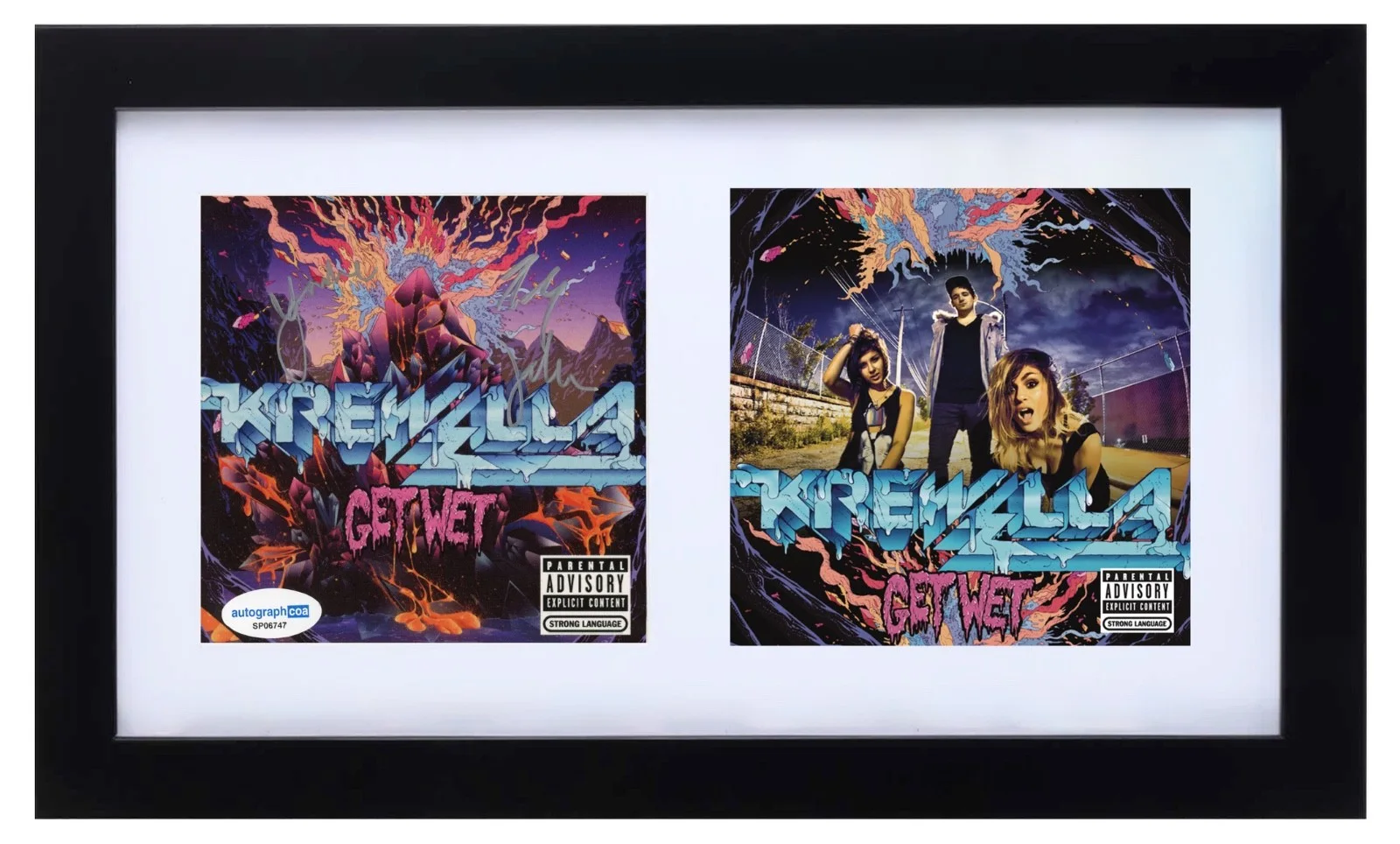 Krewella Signed Autograph Get Wet CD Framed Jahan Yasmine Yousaf Rain Man ACOA, image 3