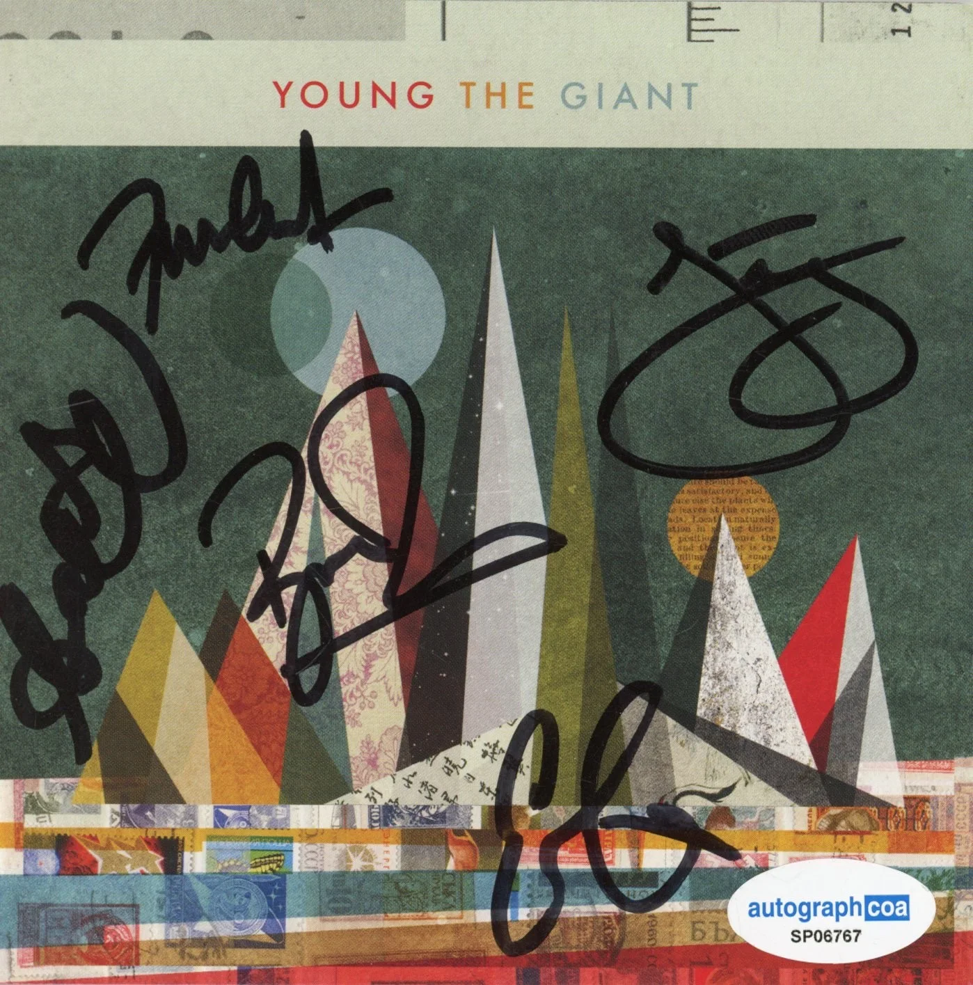 Young The Giant Signed Autograph Self Titled CD Cover Framed Full Band ACOA COA, изображение 2