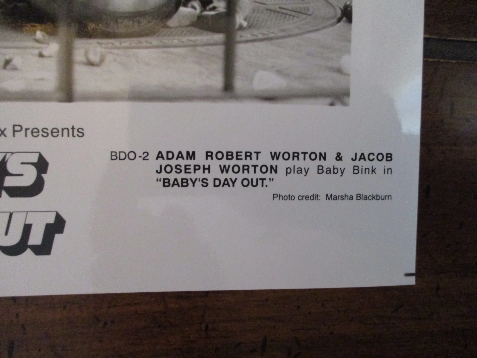 Adam Robert Worton/Jacob Joseph Worton(BABYS DAY OUT)1994 8x10 Black/White Photo, изображение 4