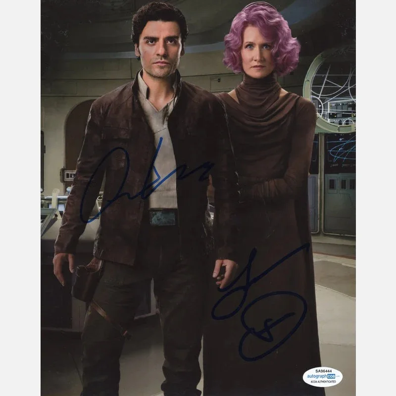 OSCAR ISAAC and LAURA DERN autographs ACOA signed 8x10 — OSCAR ISAAC and LAURA DERN autographs ACOA signed 8x10 photography STAR WARS