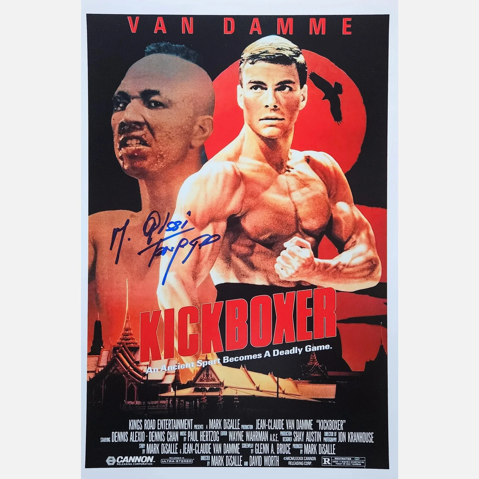 MICHEL QISSI autograph ACOA signed poster 12x18 KICKBOXER — MICHEL QISSI autograph ACOA signed poster 12x18 KICKBOXER
