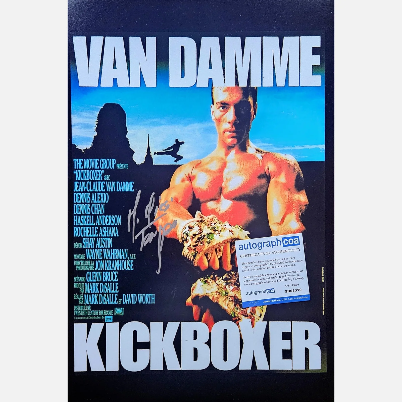 MICHEL QISSI autograph ACOA signed poster 12x18 KICKBOXER — MICHEL QISSI autograph ACOA signed poster 12x18 KICKBOXER, изображение 2