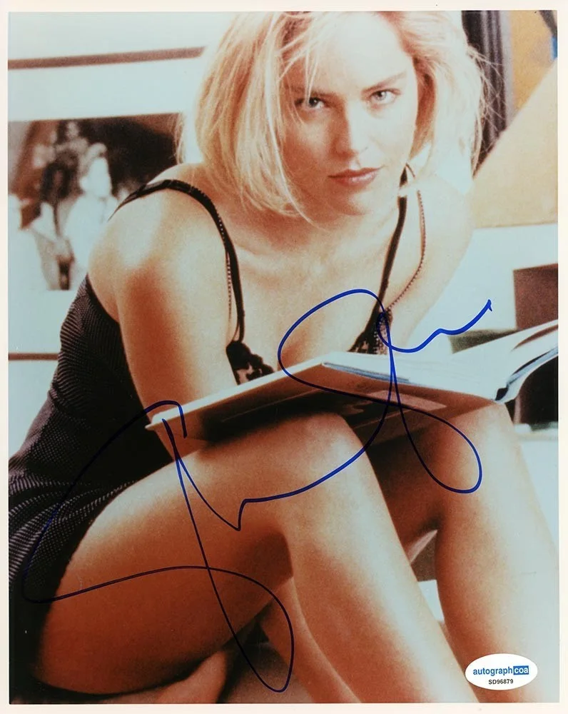 A star — Sharon Stone 8X10 Photo Hand Signed Autographed ACOA COA
