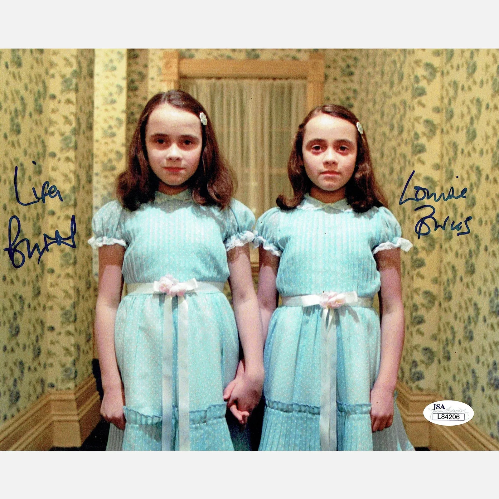 LISA BURNS & LOUISE BURNS autographs JSA signed 8x10 photography — LISA BURNS & LOUISE BURNS autographs JSA signed 8x10 photography THE SHINING