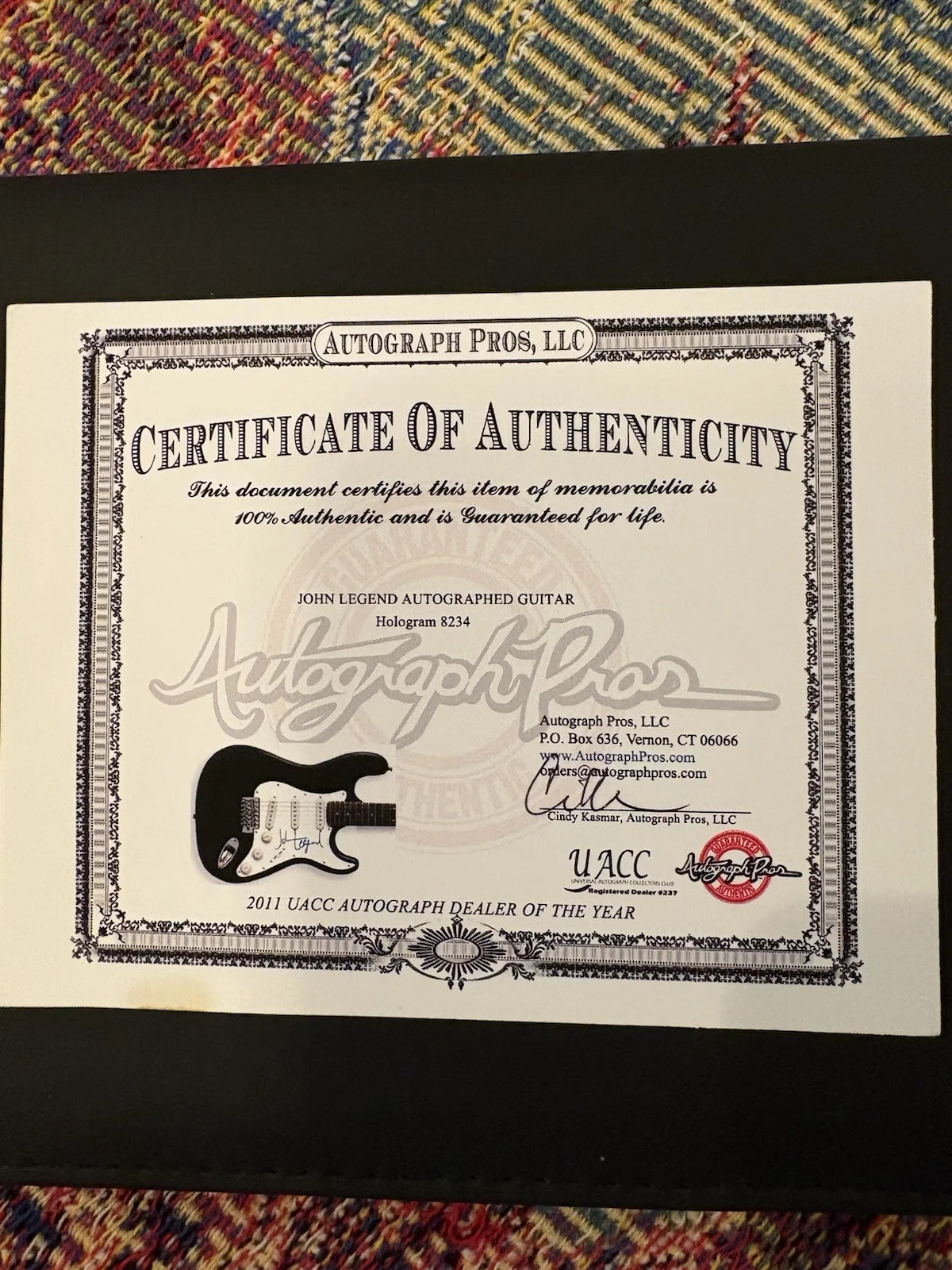 Signature Edition John Legend Signed Electric Guitar With Autograph Pros LLC COA, изображение 4
